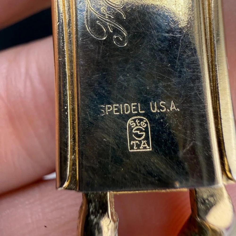 Vintage Speidel ID Bracelet Gold Tone Chunky Curb Rodney Engraved 1978 8
